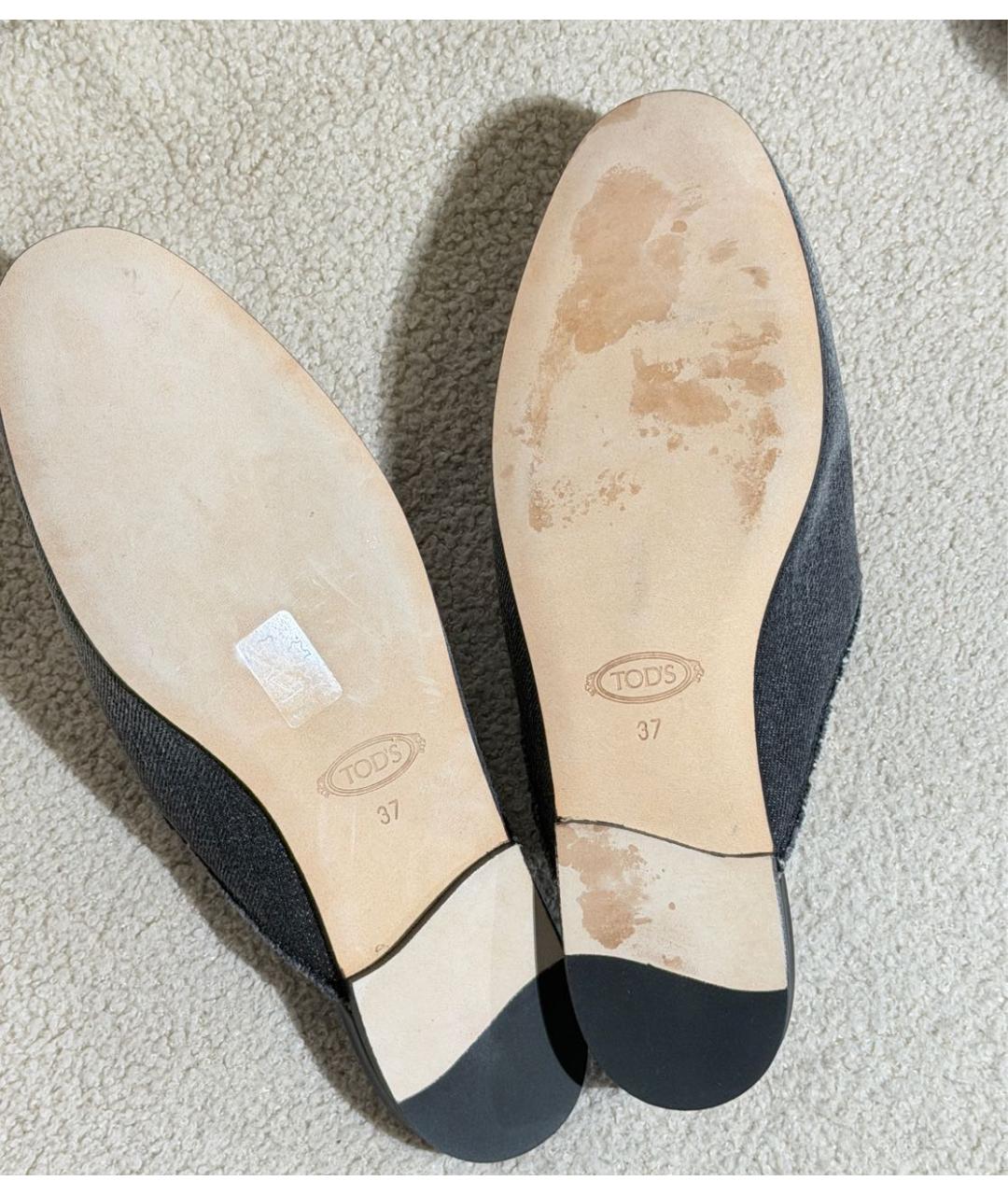 TOD'S Серые текстильные мюли, фото 4
