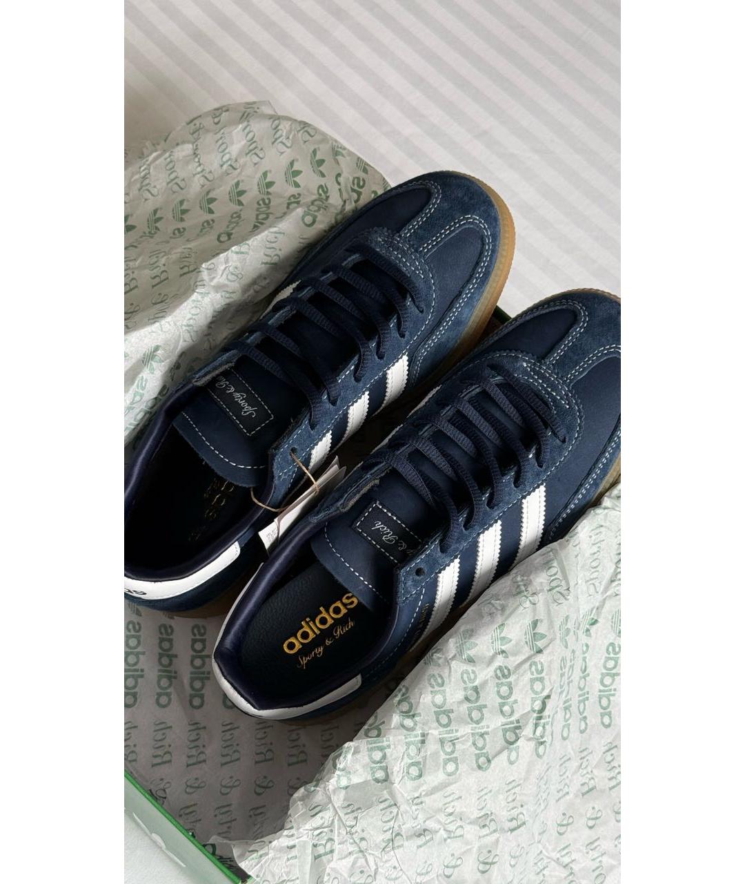 ADIDAS Темно-синие замшевые кроссовки, фото 7