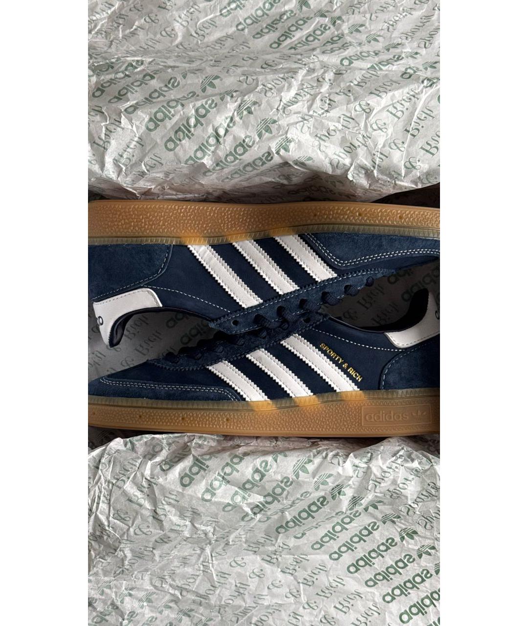 ADIDAS Темно-синие замшевые кроссовки, фото 5