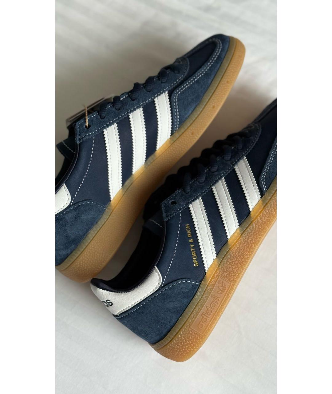 ADIDAS Темно-синие замшевые кроссовки, фото 6