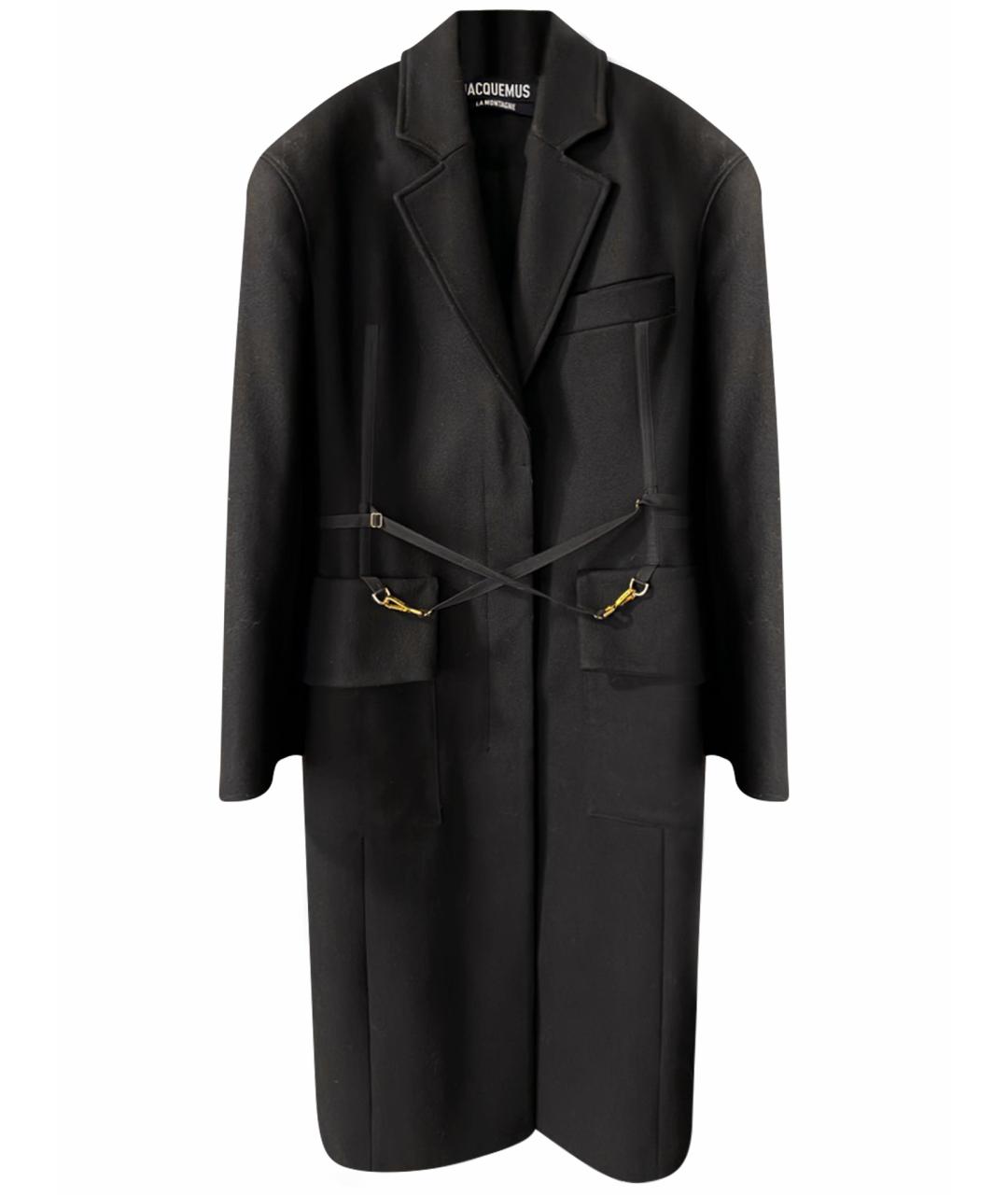 JACQUEMUS Черное шерстяное пальто, фото 1