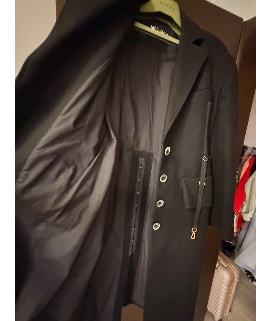 JACQUEMUS Черное шерстяное пальто, фото 5