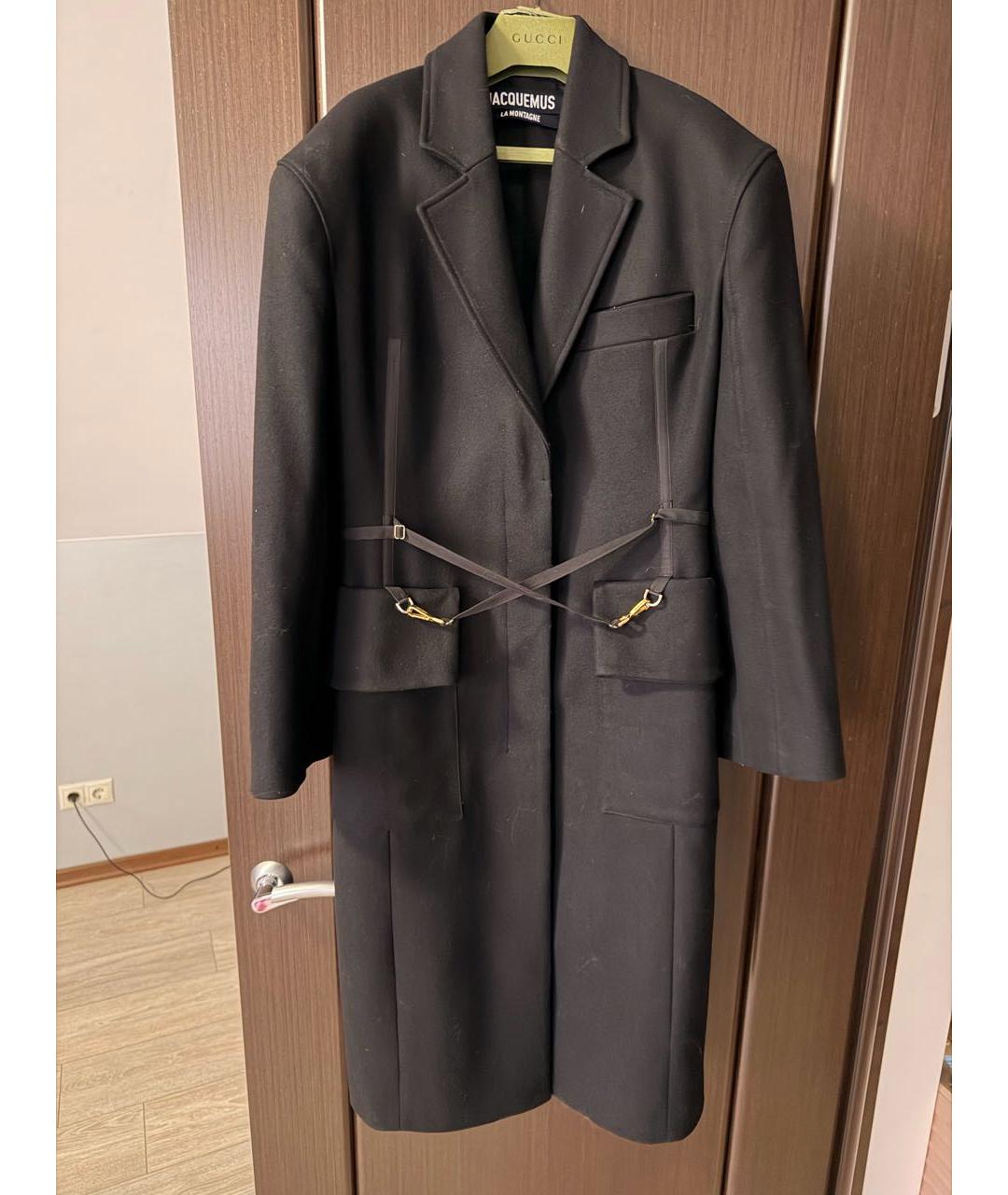 JACQUEMUS Черное шерстяное пальто, фото 7