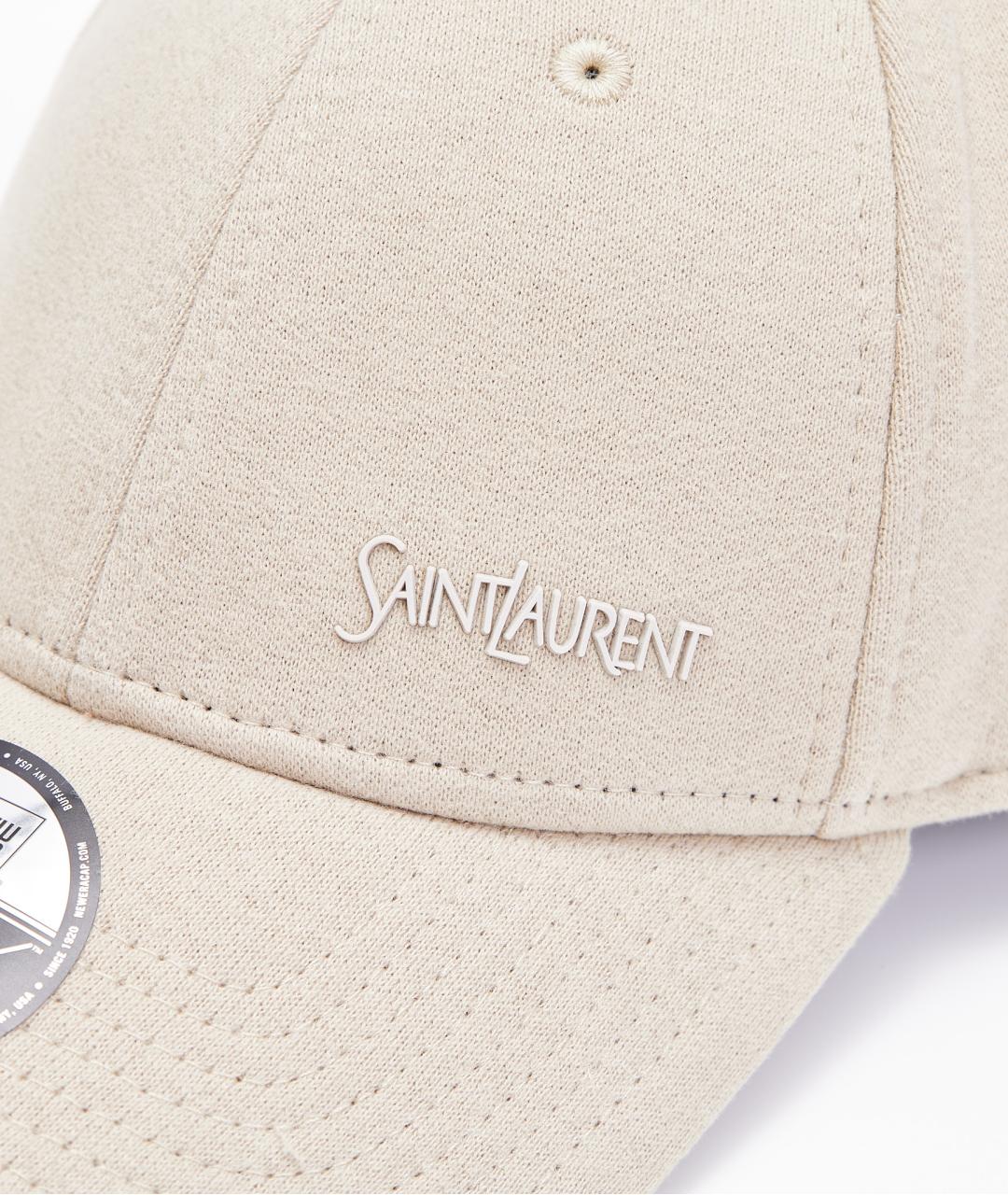 SAINT LAURENT Бежевая хлопковая кепка/бейсболка, фото 5