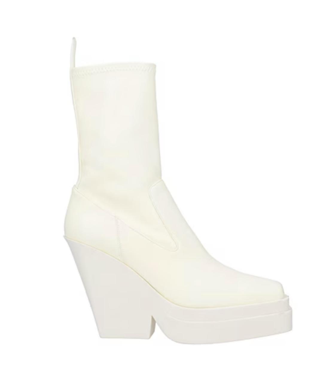 GIABORGHINI Белые кожаные ботинки, фото 1
