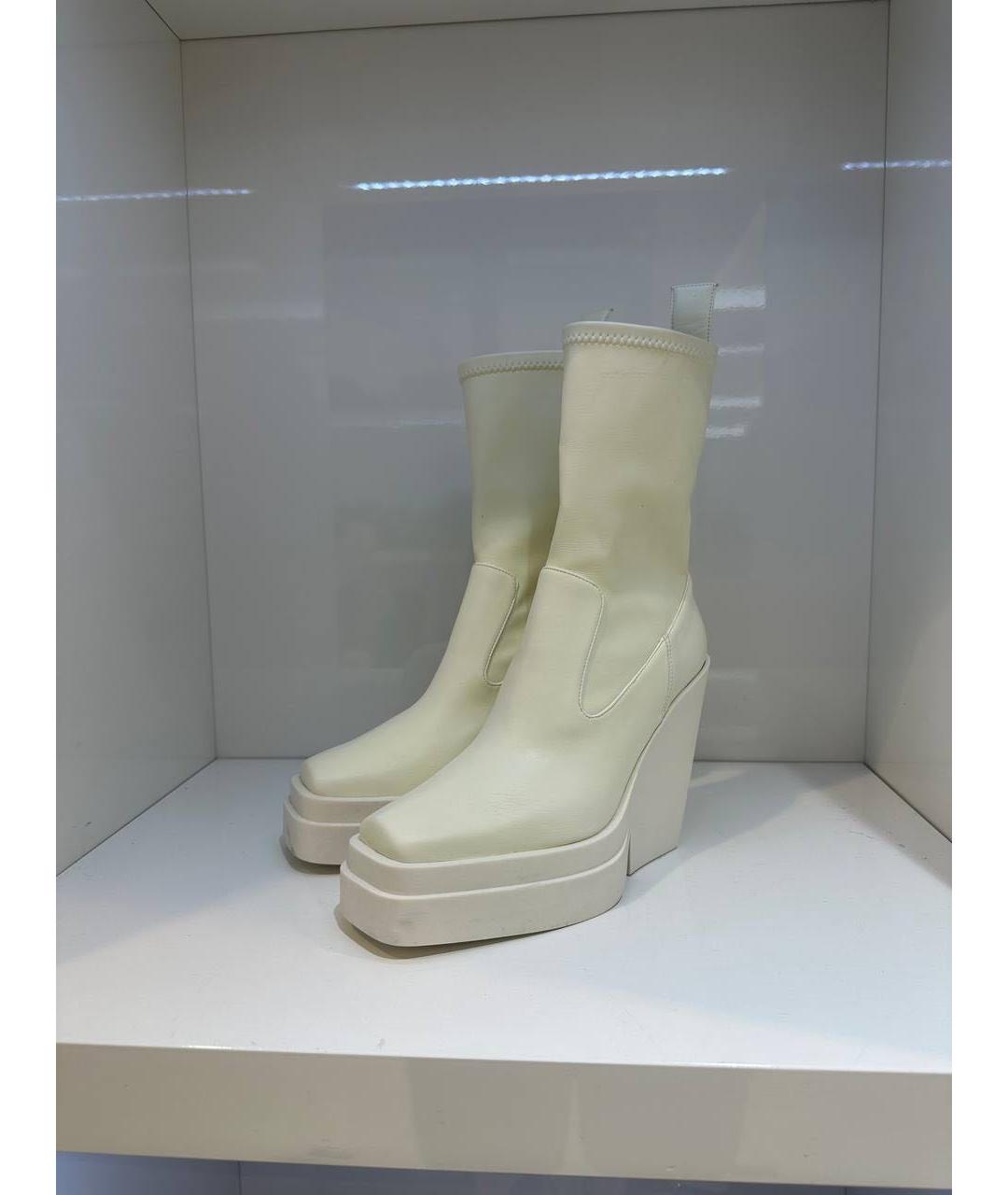 GIABORGHINI Белые кожаные ботинки, фото 3