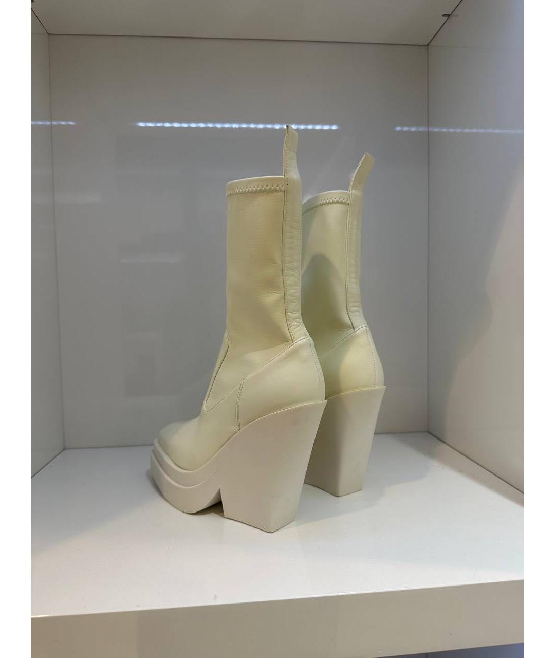 GIABORGHINI Белые кожаные ботинки, фото 4
