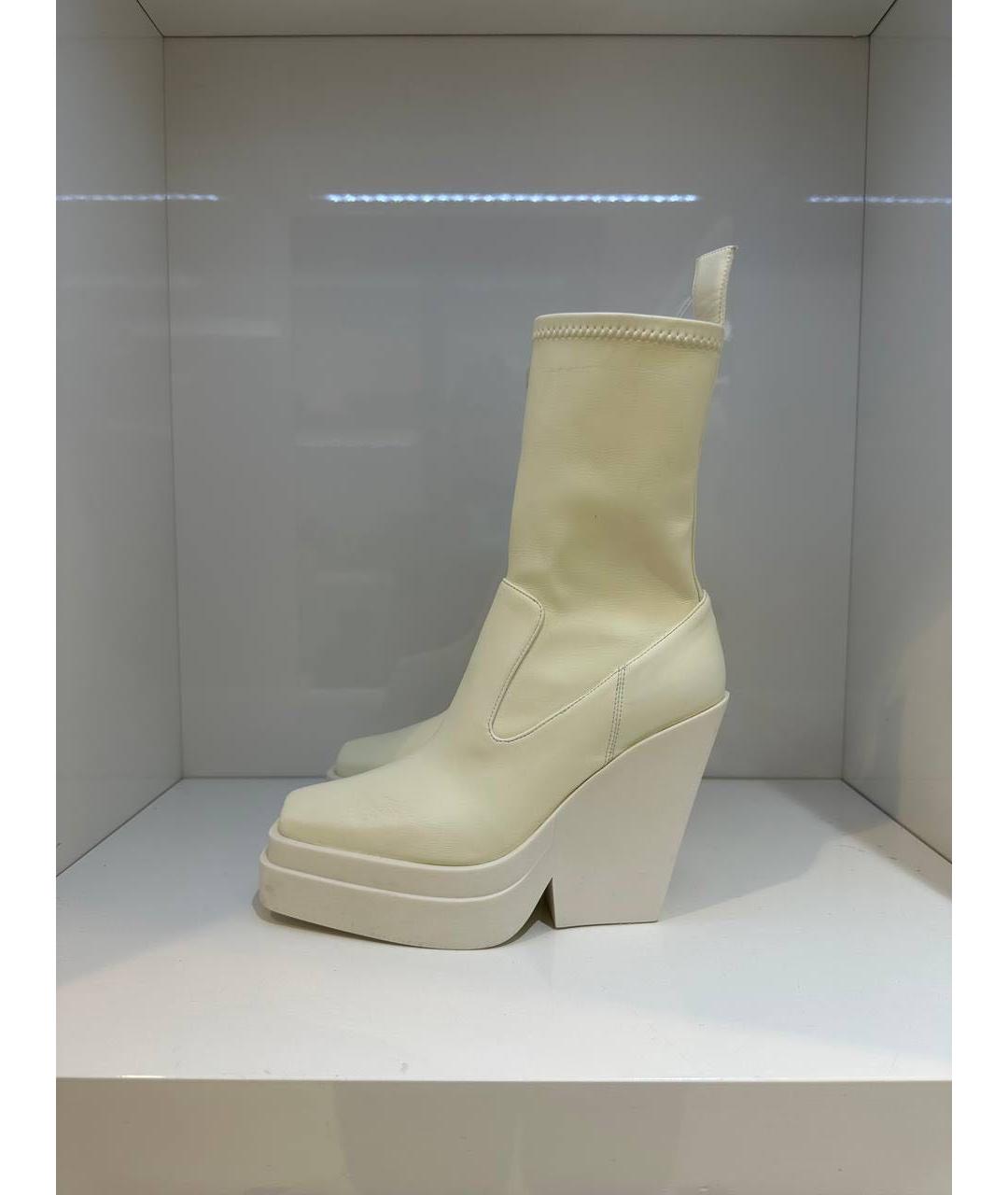 GIABORGHINI Белые кожаные ботинки, фото 2