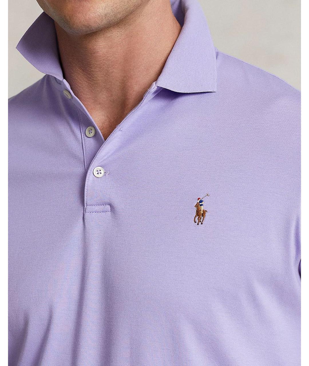 POLO RALPH LAUREN Фиолетовое хлопковое поло с коротким рукавом, фото 6