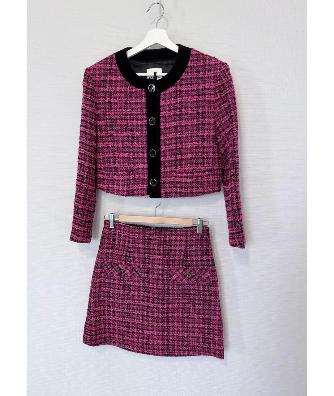 SANDRO Фуксия хлопковый костюм с юбками, фото 9