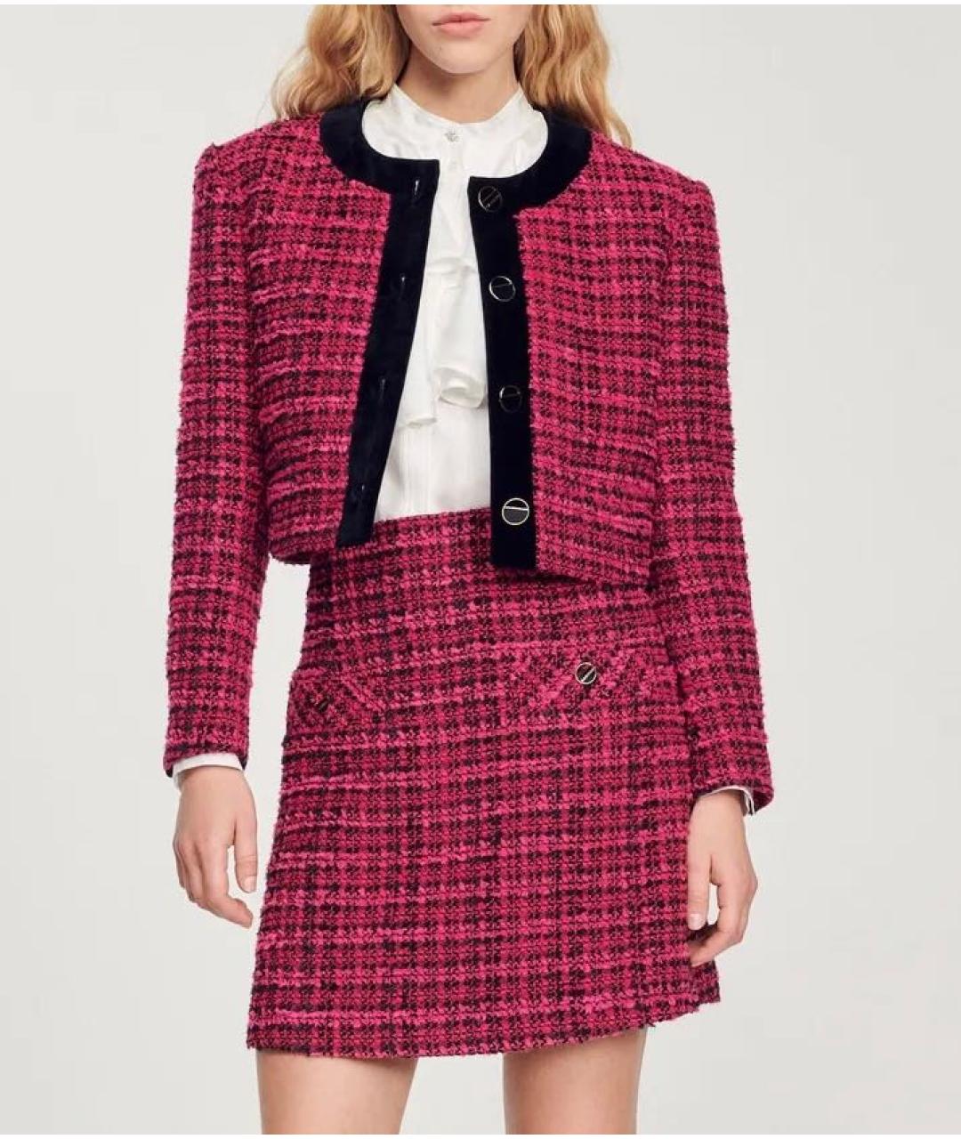 SANDRO Фуксия хлопковый костюм с юбками, фото 2