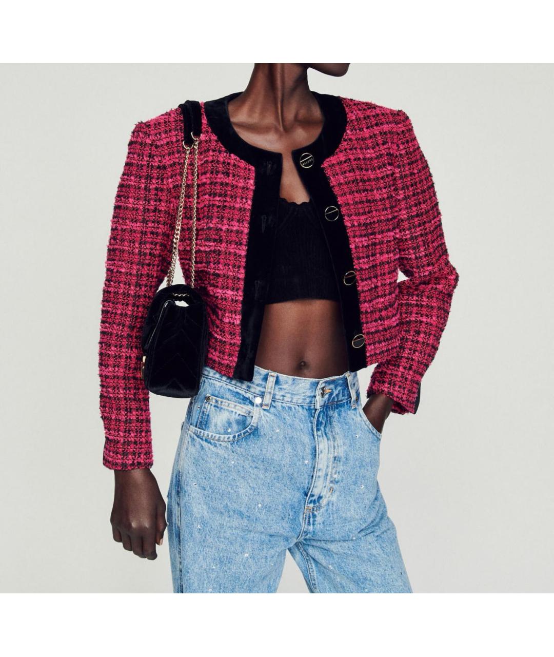 SANDRO Фуксия хлопковый костюм с юбками, фото 3