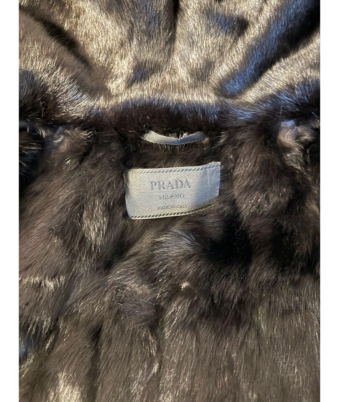 PRADA Черный меховой пуховик, фото 5