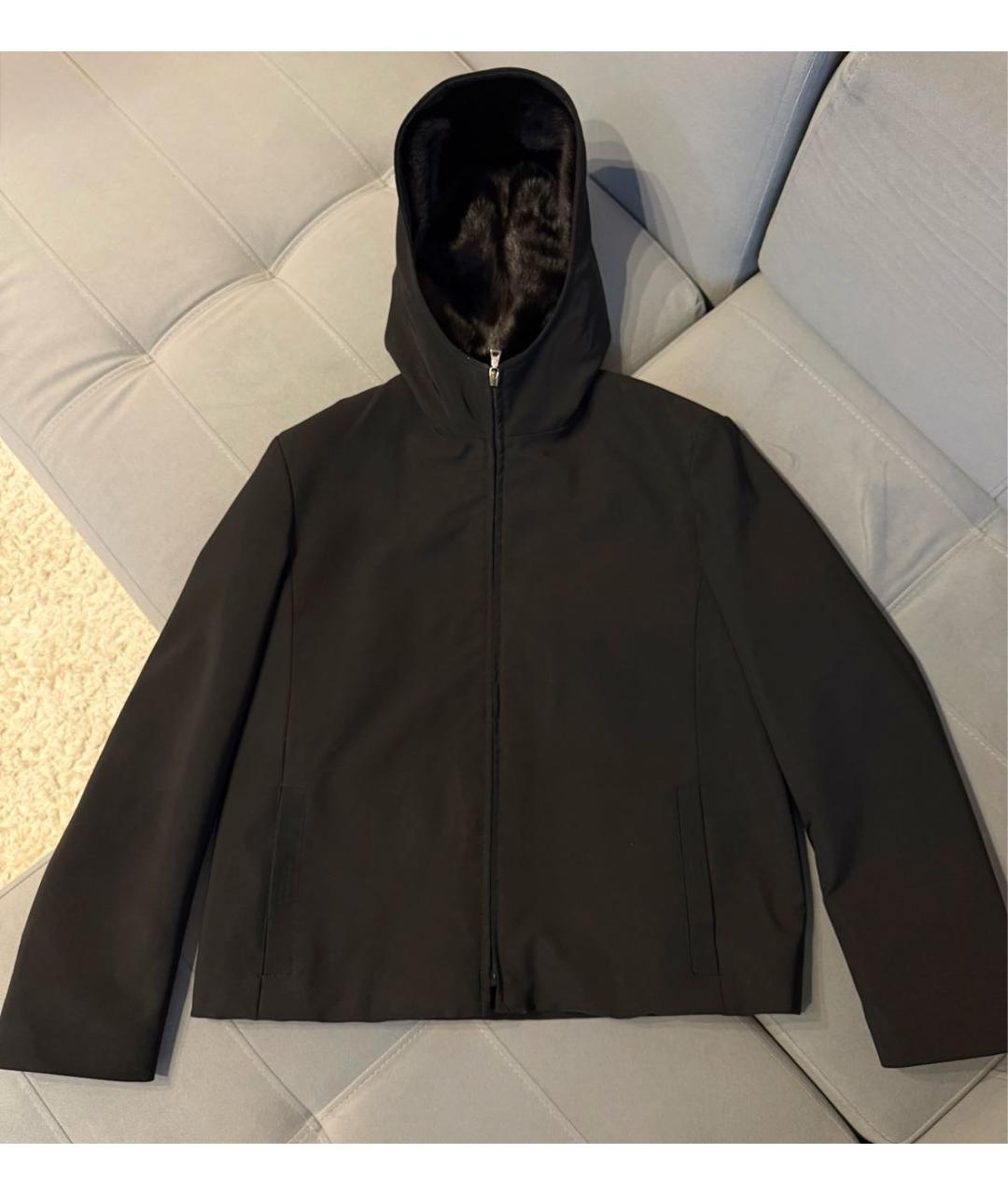 PRADA Черный меховой пуховик, фото 2