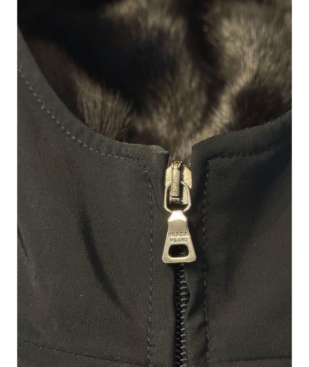 PRADA Черный меховой пуховик, фото 3