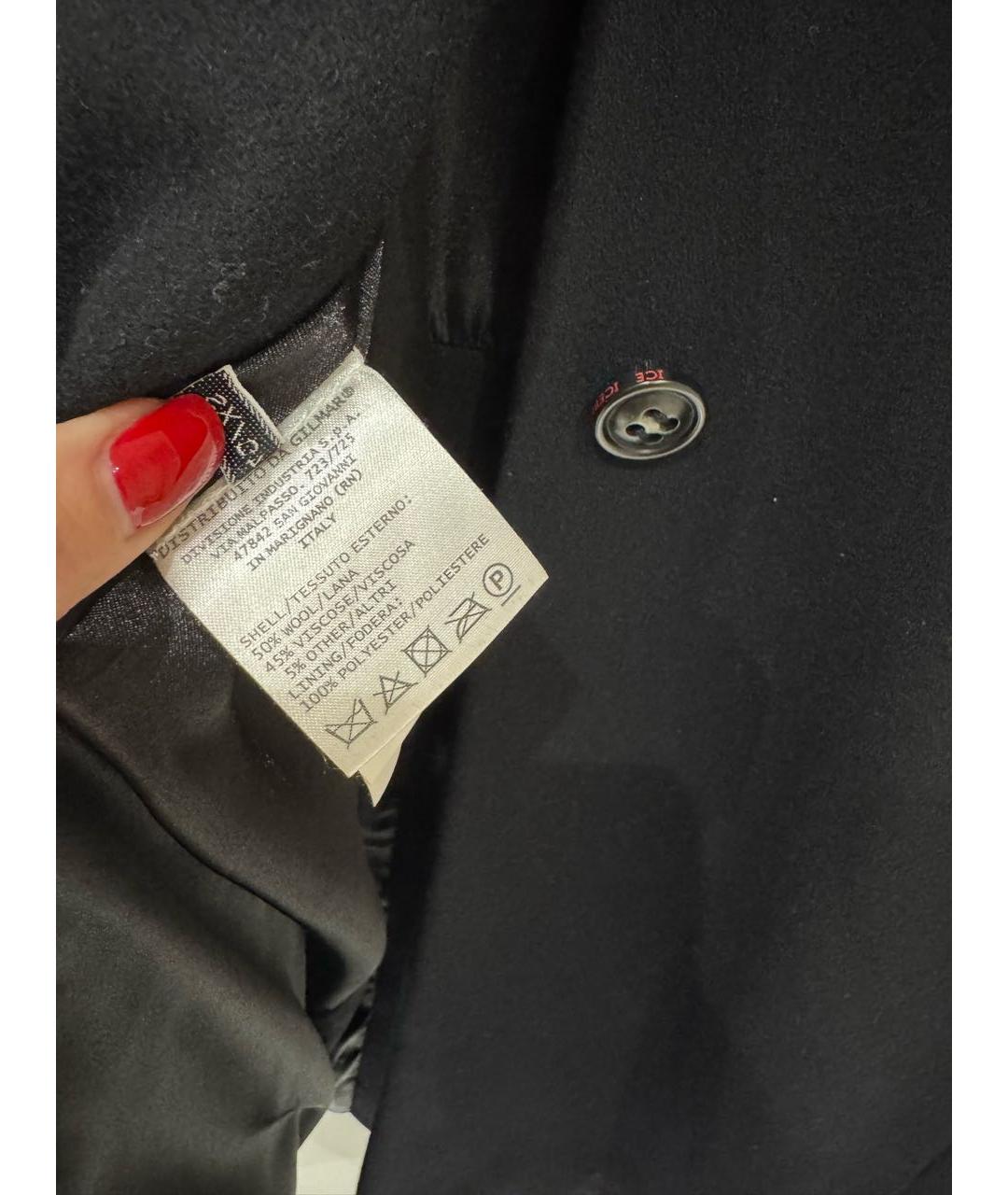 ICEBERG Черное шерстяное пальто, фото 5