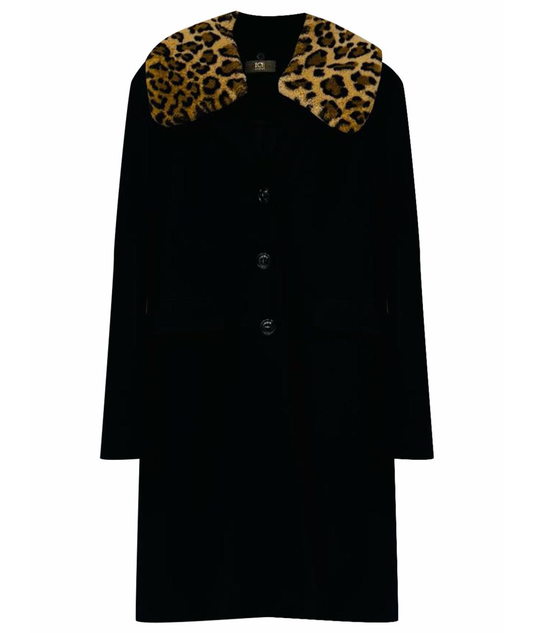 ICEBERG Черное шерстяное пальто, фото 1