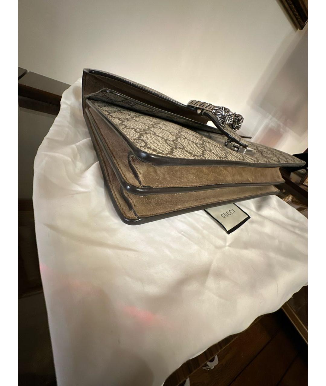 GUCCI Бежевая кожаная сумка через плечо, фото 6