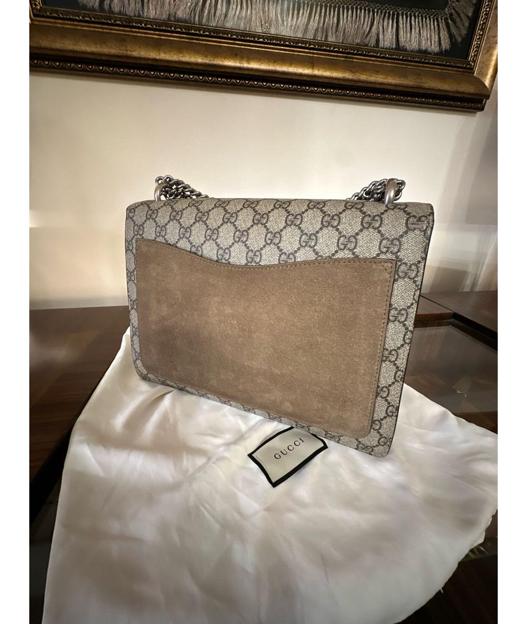 GUCCI Бежевая кожаная сумка через плечо, фото 3