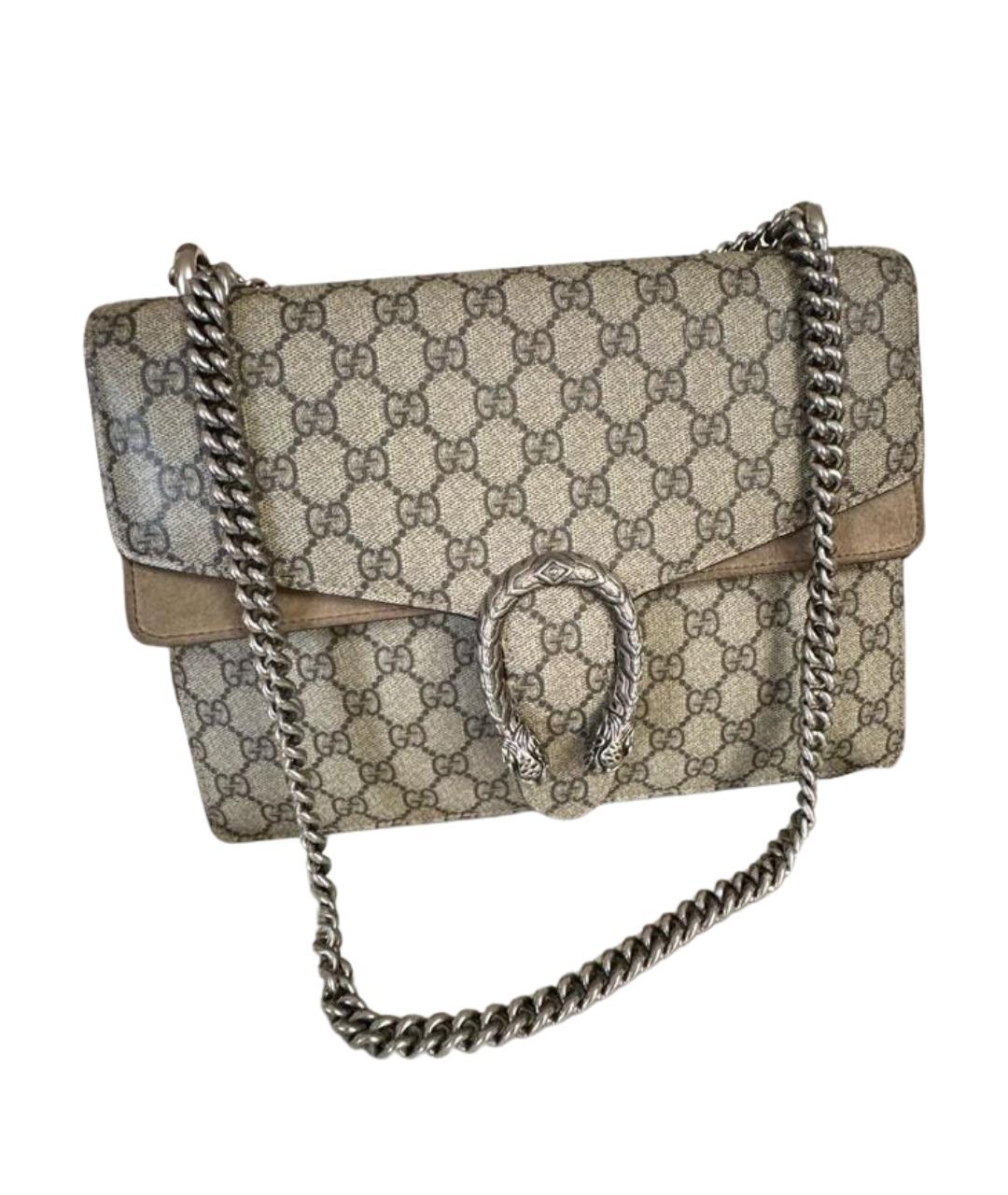 GUCCI Бежевая кожаная сумка через плечо, фото 1