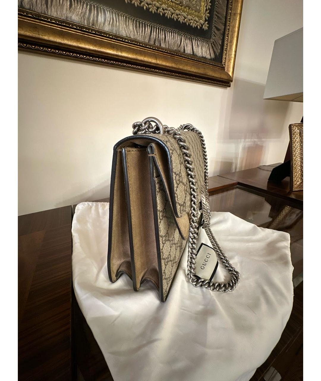 GUCCI Бежевая кожаная сумка через плечо, фото 2