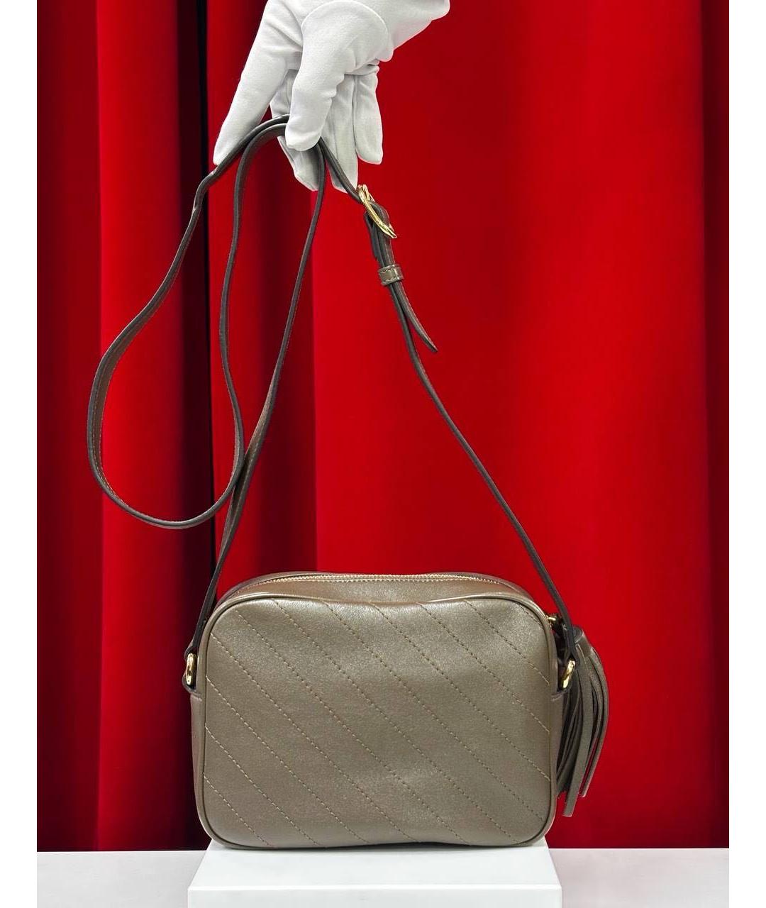 GUCCI Хаки кожаная сумка через плечо, фото 6
