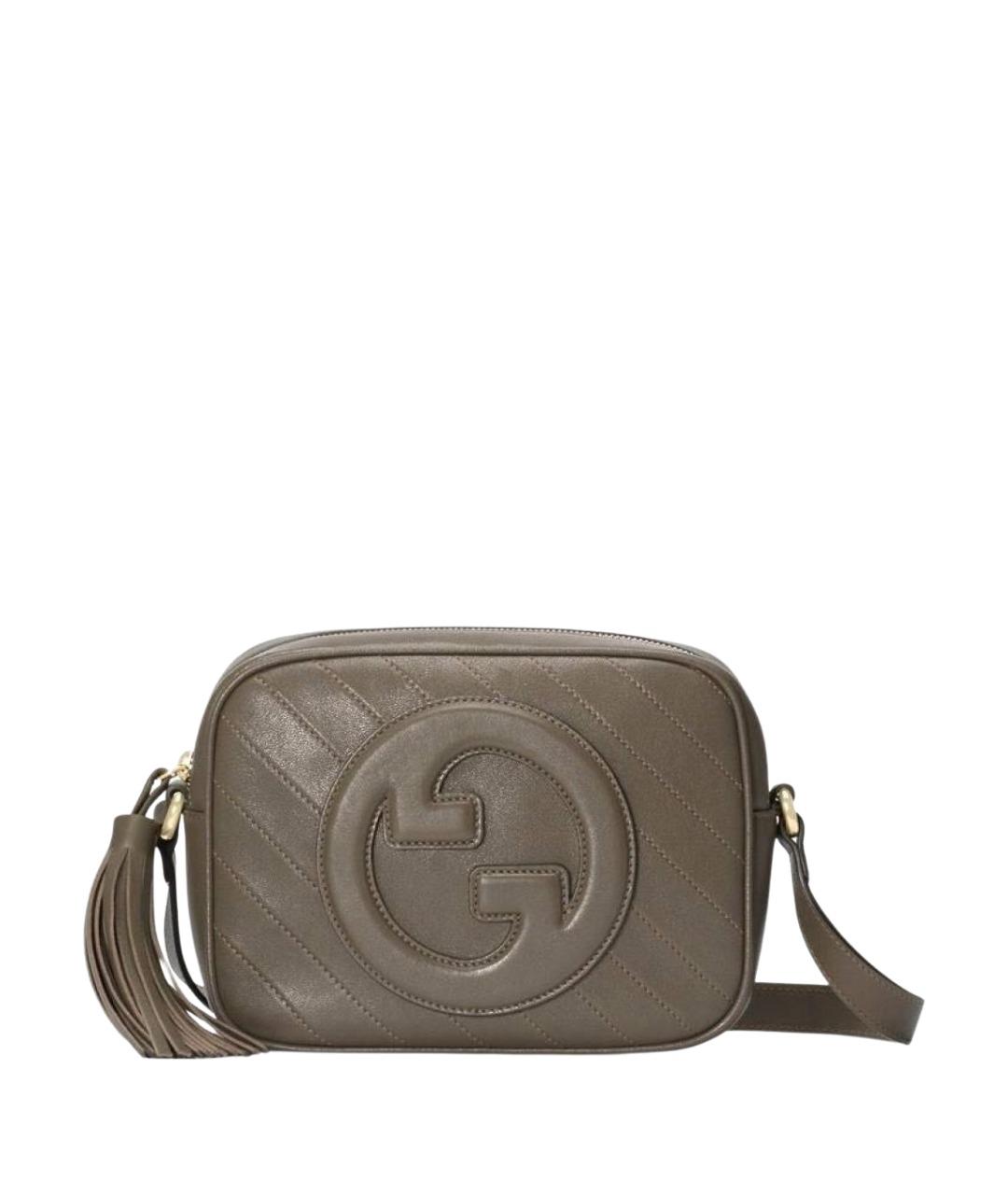 GUCCI Хаки кожаная сумка через плечо, фото 1