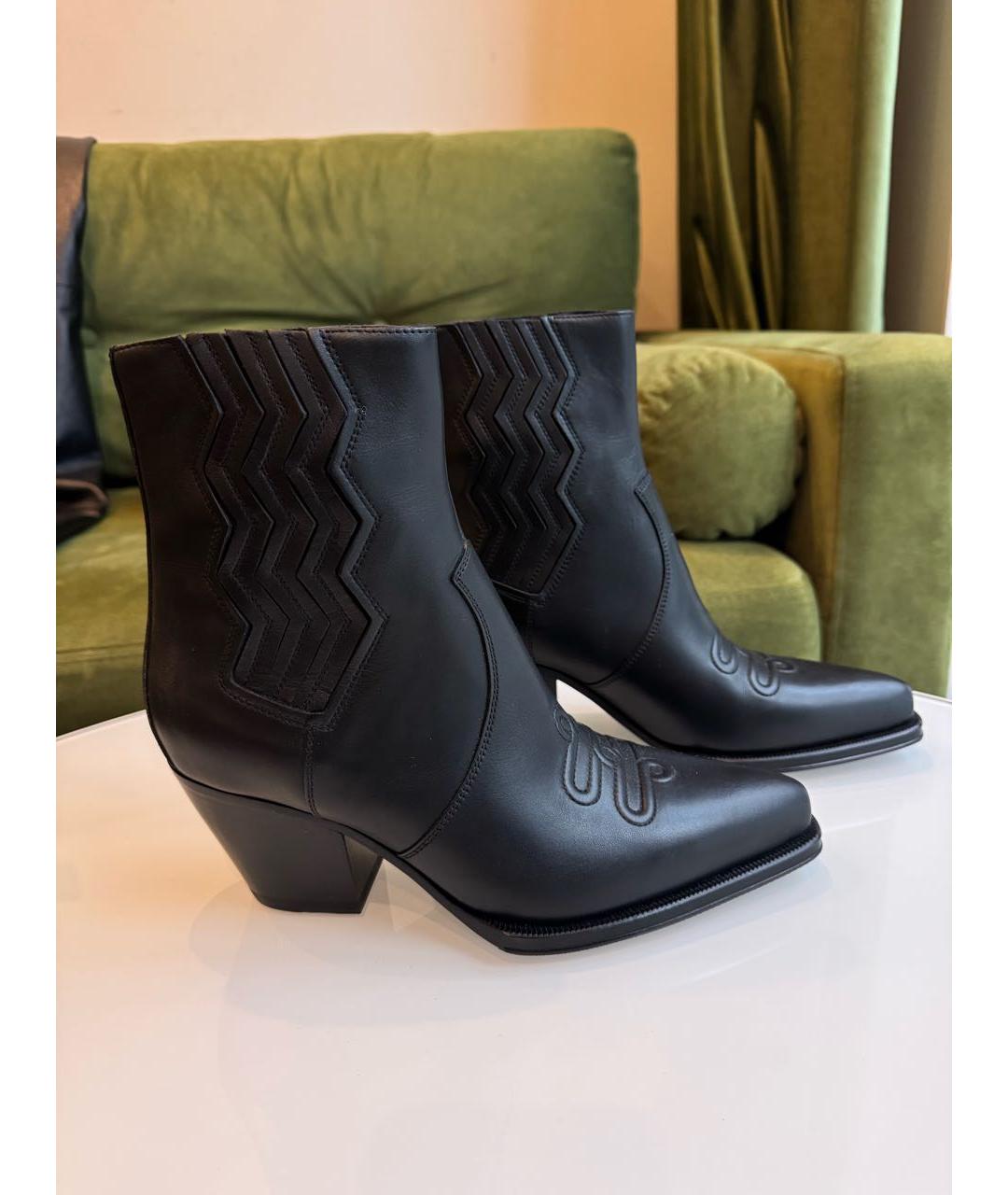 HERMES Черные кожаные ботильоны, фото 6