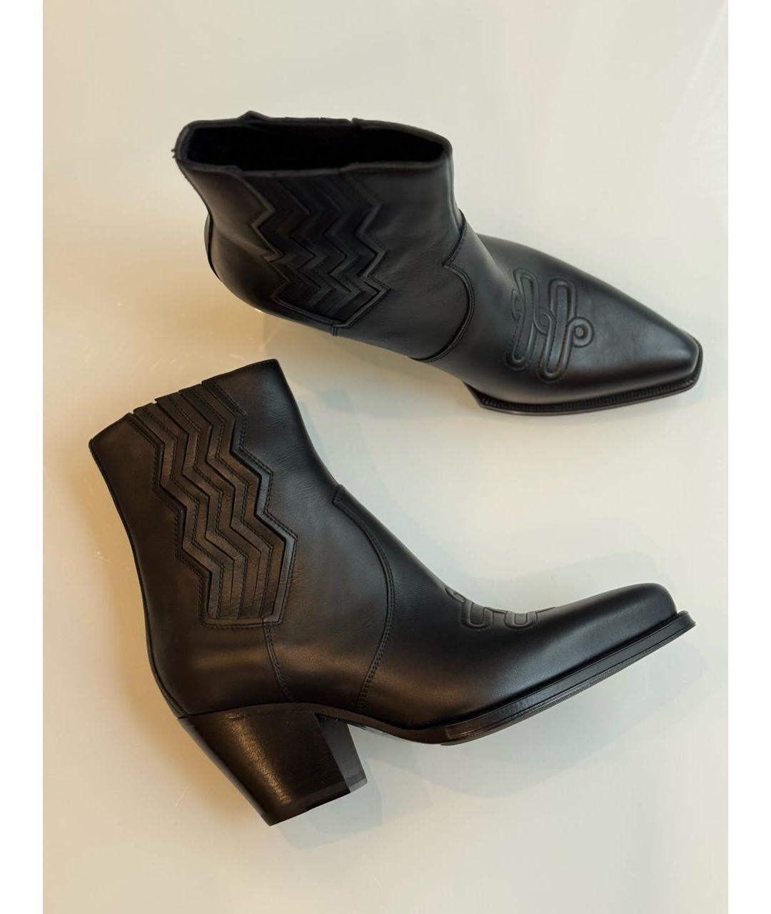 HERMES Черные кожаные ботильоны, фото 7