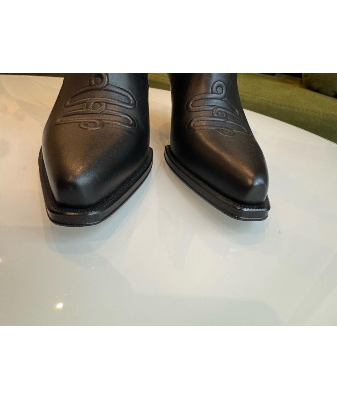 HERMES Черные кожаные ботильоны, фото 2