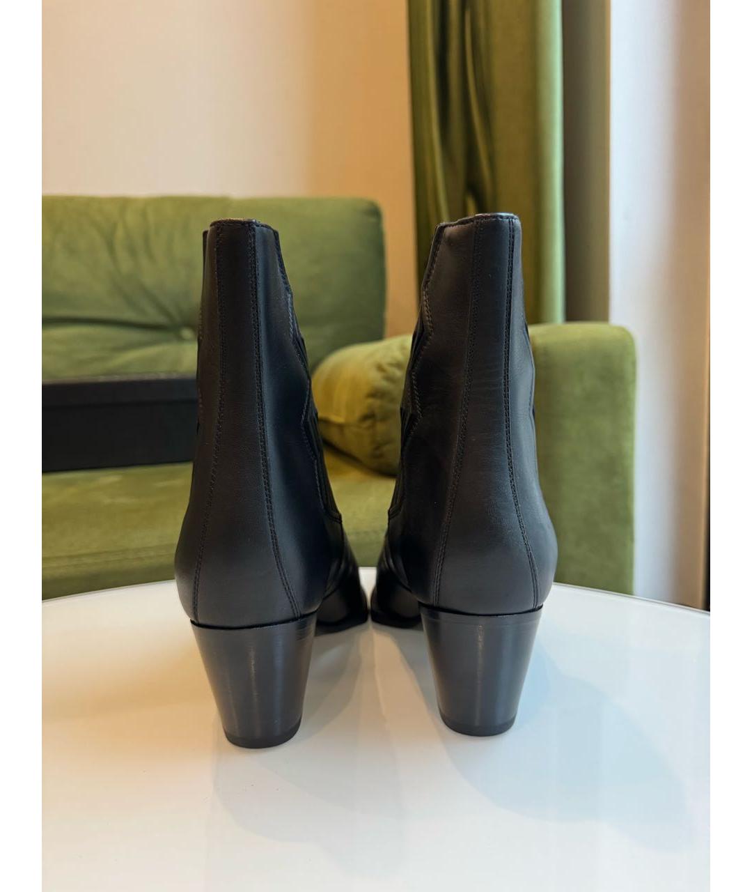 HERMES Черные кожаные ботильоны, фото 5