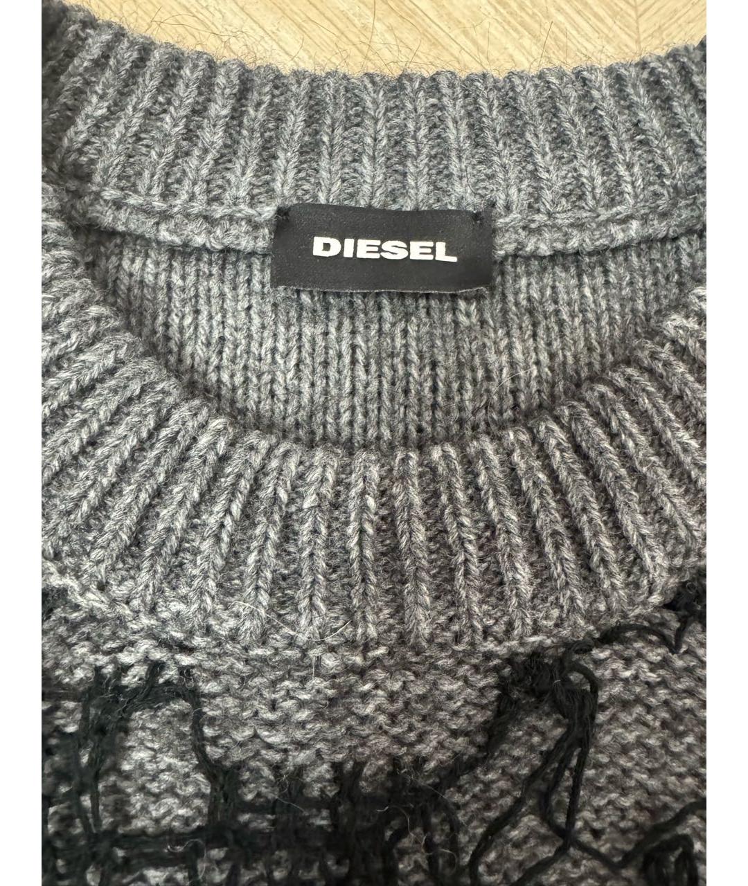 DIESEL Серый шерстяной джемпер / свитер, фото 3