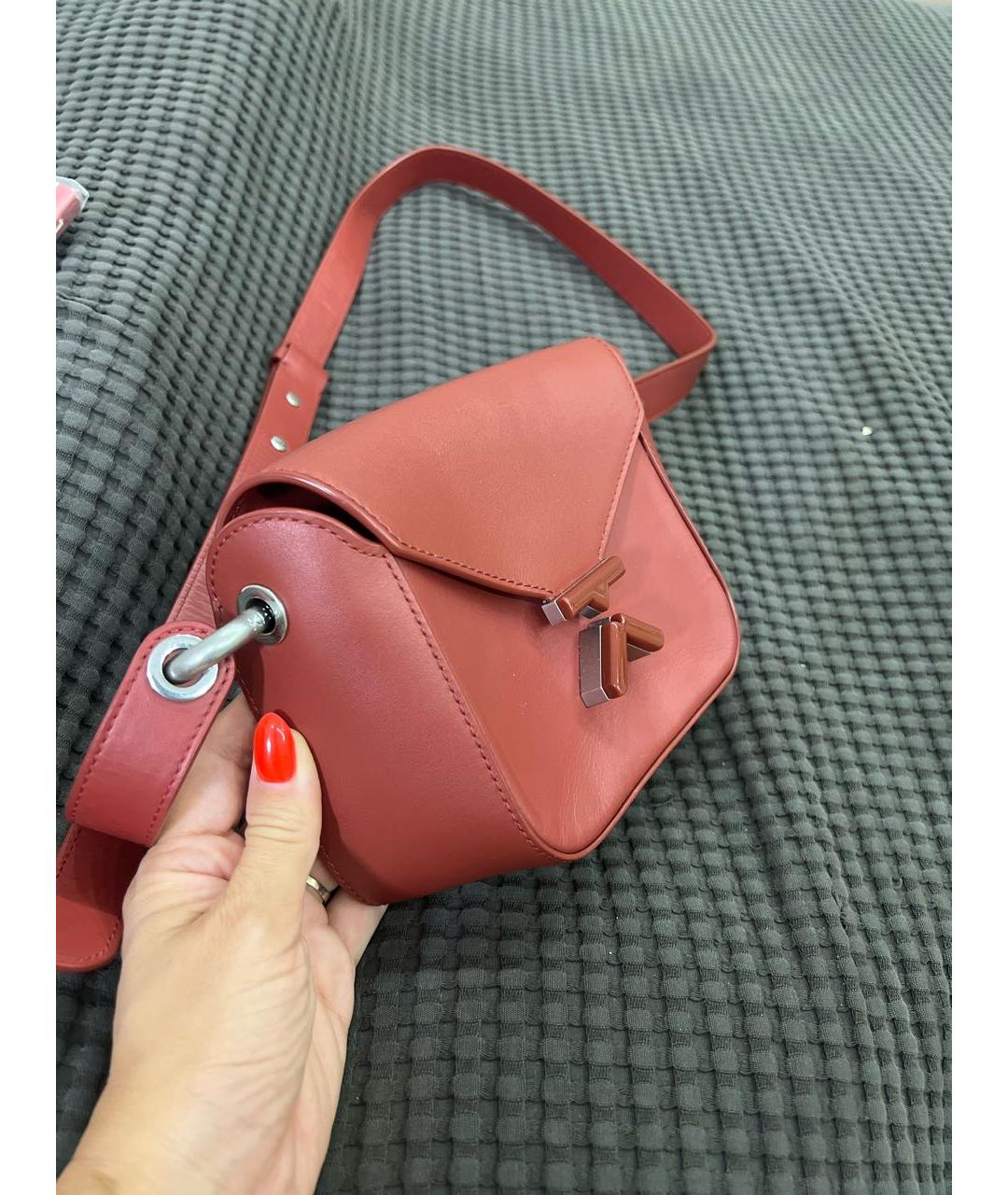 KENZO Красная кожаная сумка через плечо, фото 2