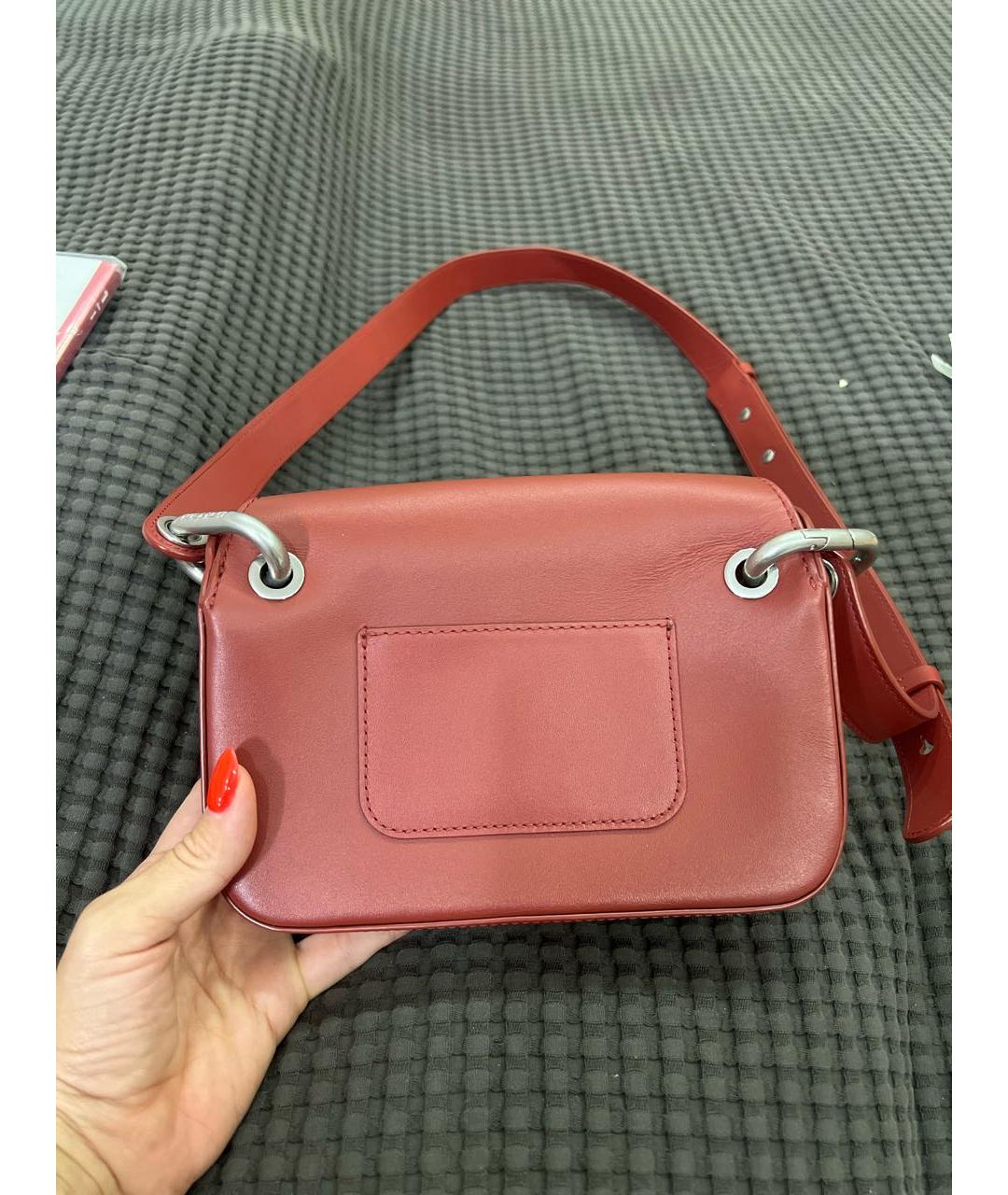 KENZO Красная кожаная сумка через плечо, фото 3