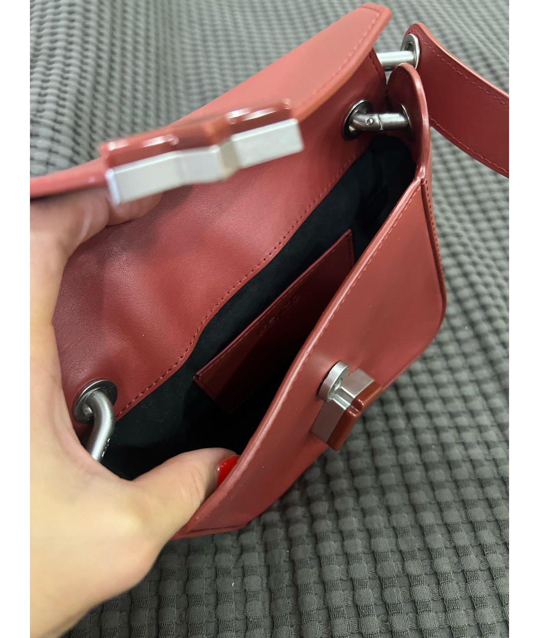 KENZO Красная кожаная сумка через плечо, фото 4