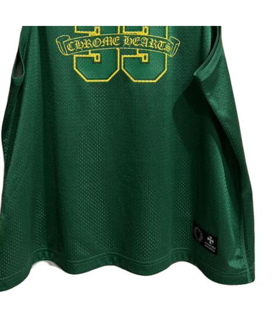 CHROME HEARTS Зеленая хлопковая майка, фото 4