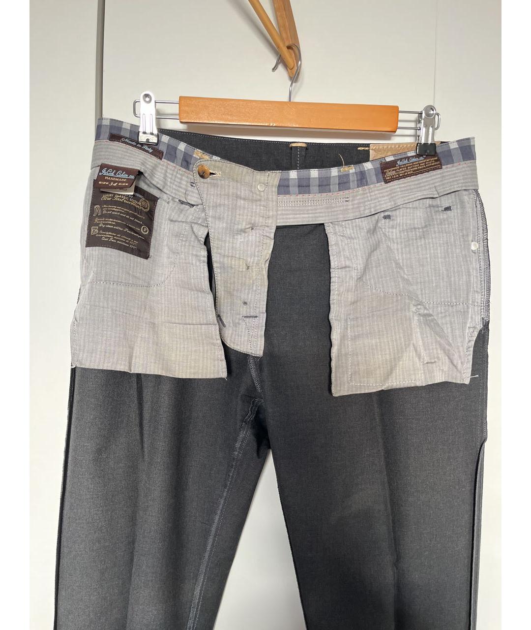 JACOB COHEN Серые шерстяные повседневные брюки, фото 3