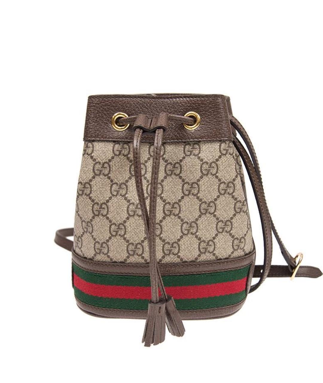 GUCCI Коричневая кожаная сумка через плечо, фото 6