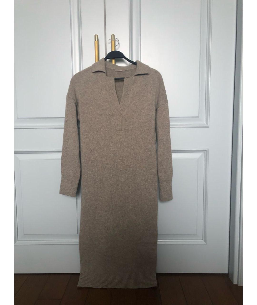 12 STOREEZ Бежевое шерстяное повседневное платье, фото 8
