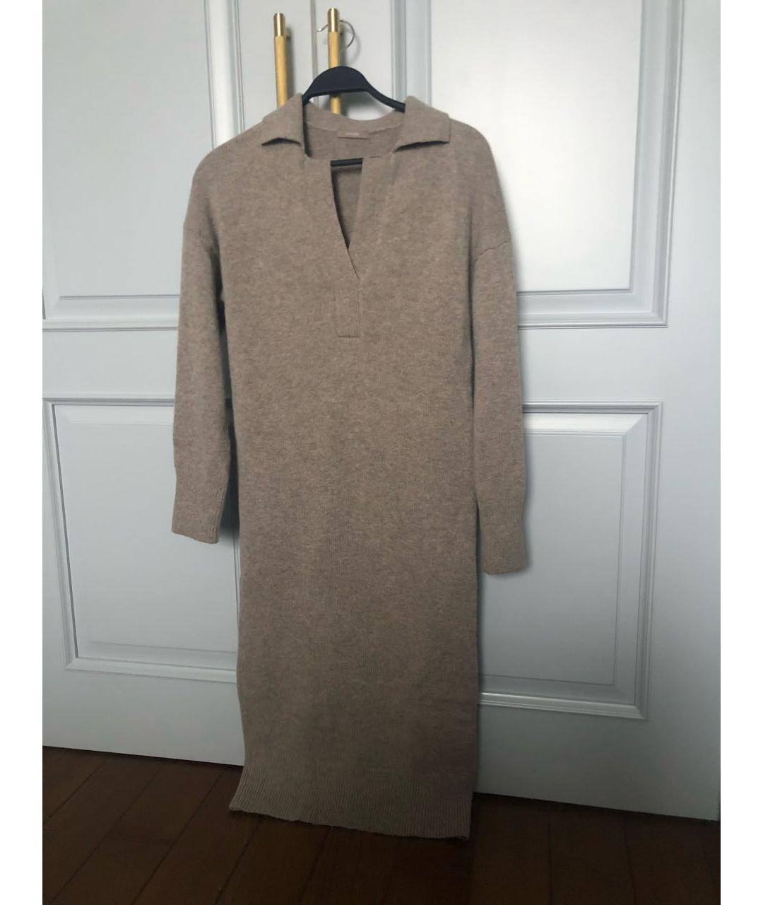 12 STOREEZ Бежевое шерстяное повседневное платье, фото 4