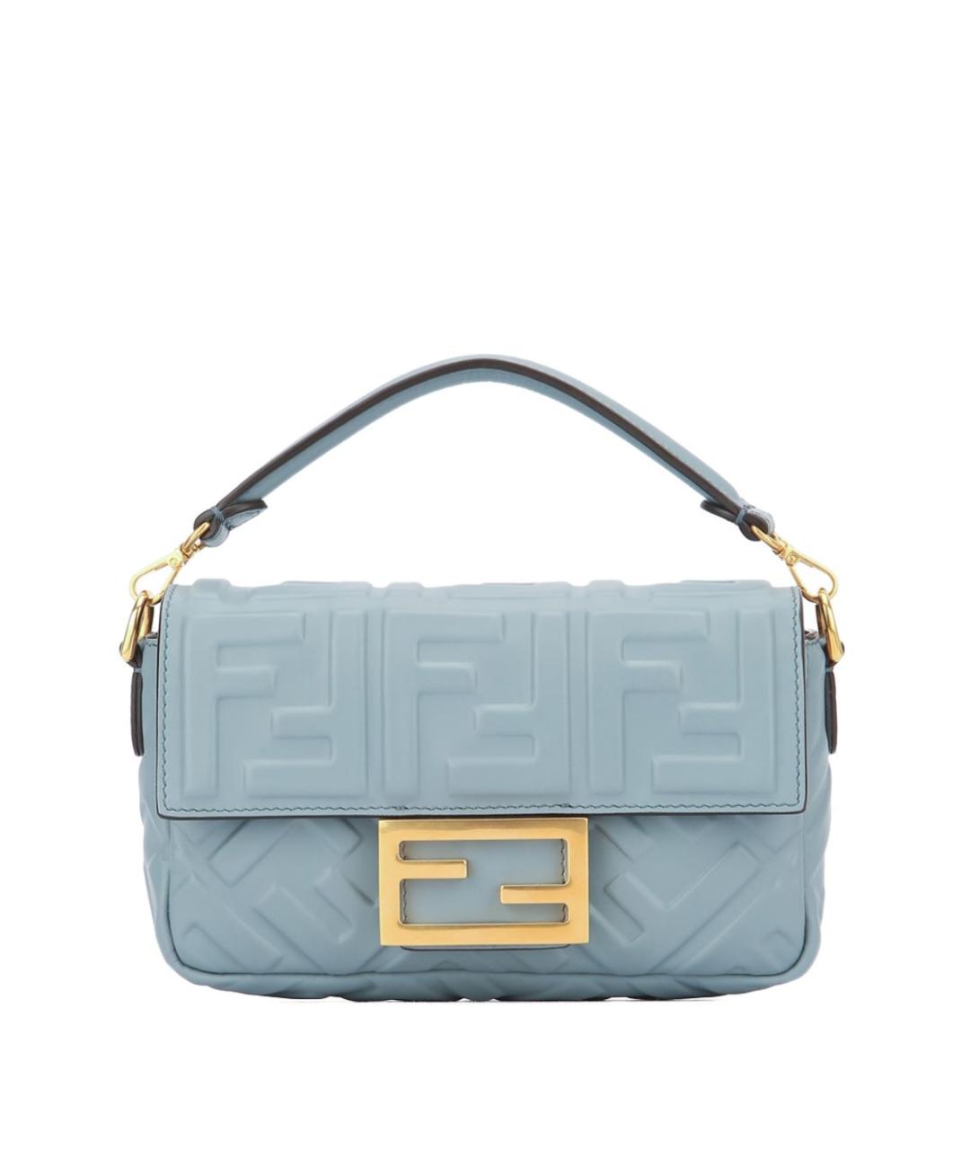 FENDI Голубая кожаная сумка через плечо, фото 1