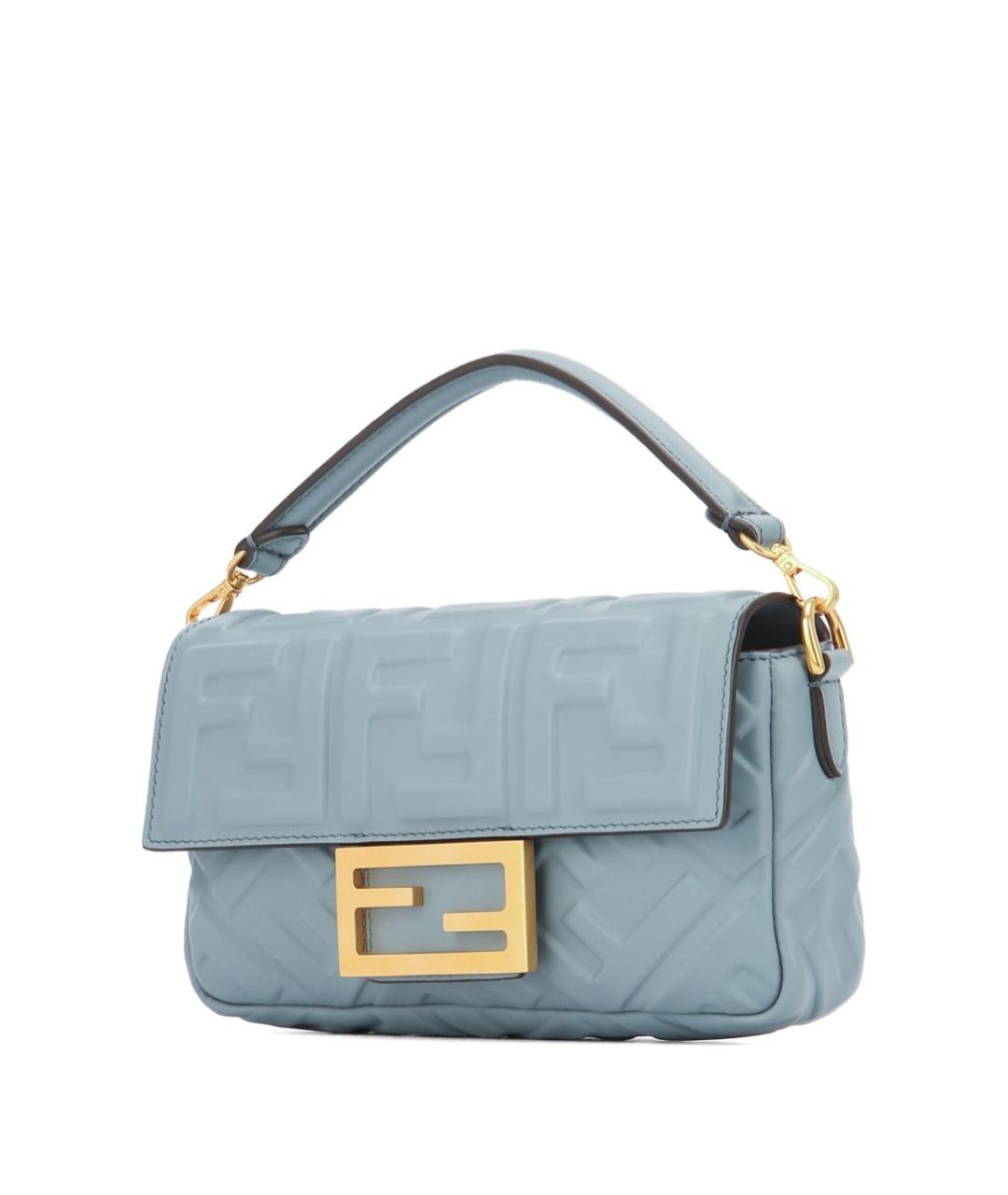 FENDI Голубая кожаная сумка через плечо, фото 3