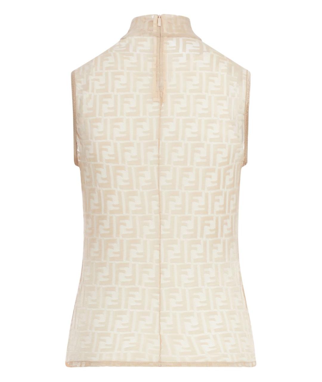 FENDI Бежевая полиэстеровая майка, фото 2