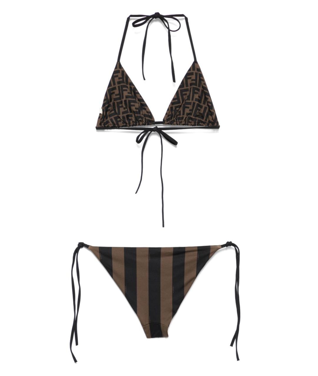 FENDI Коричневый полиамидовый купальник, фото 2