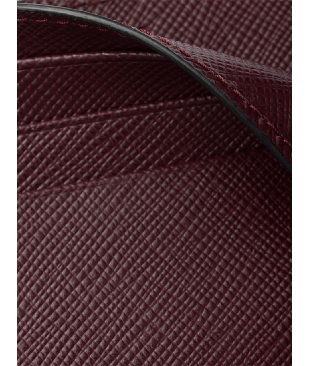 PRADA Бордовый кожаный кардхолдер, фото 3