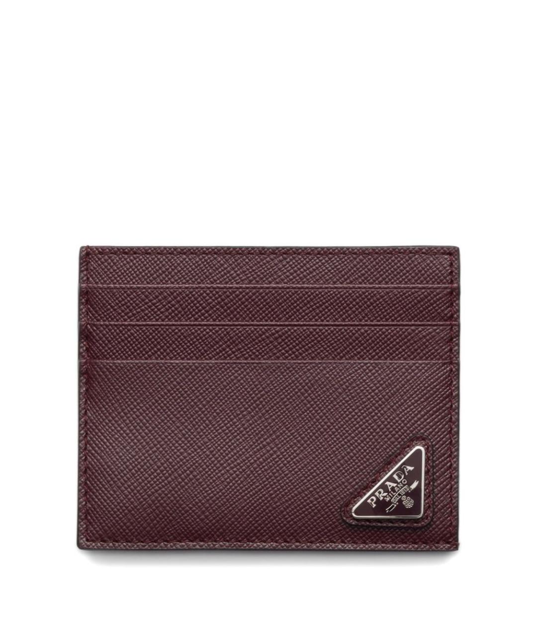 PRADA Бордовый кожаный кардхолдер, фото 1