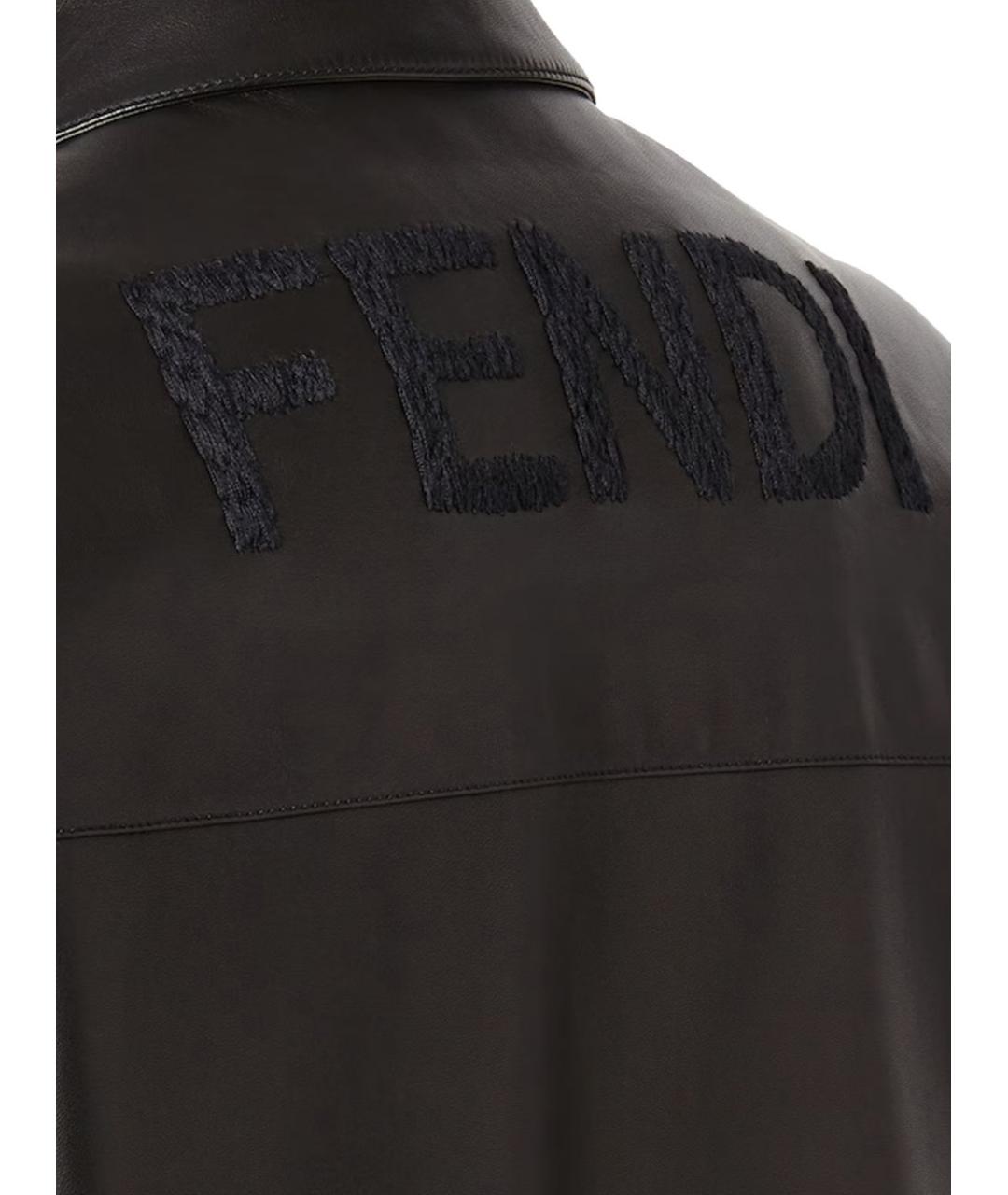 FENDI Черная кожаная куртка, фото 2
