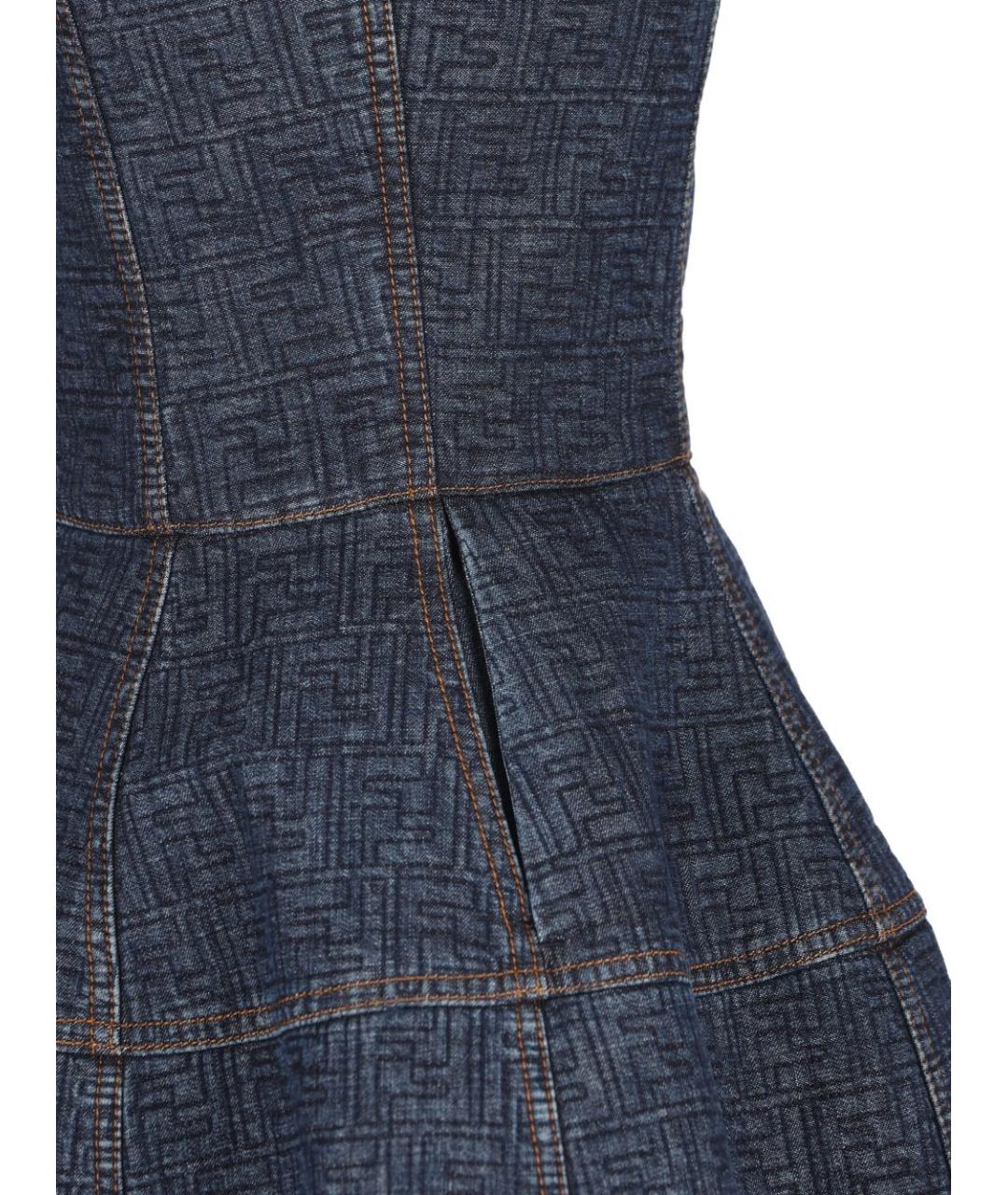 FENDI Темно-синее хлопковое повседневное платье, фото 3