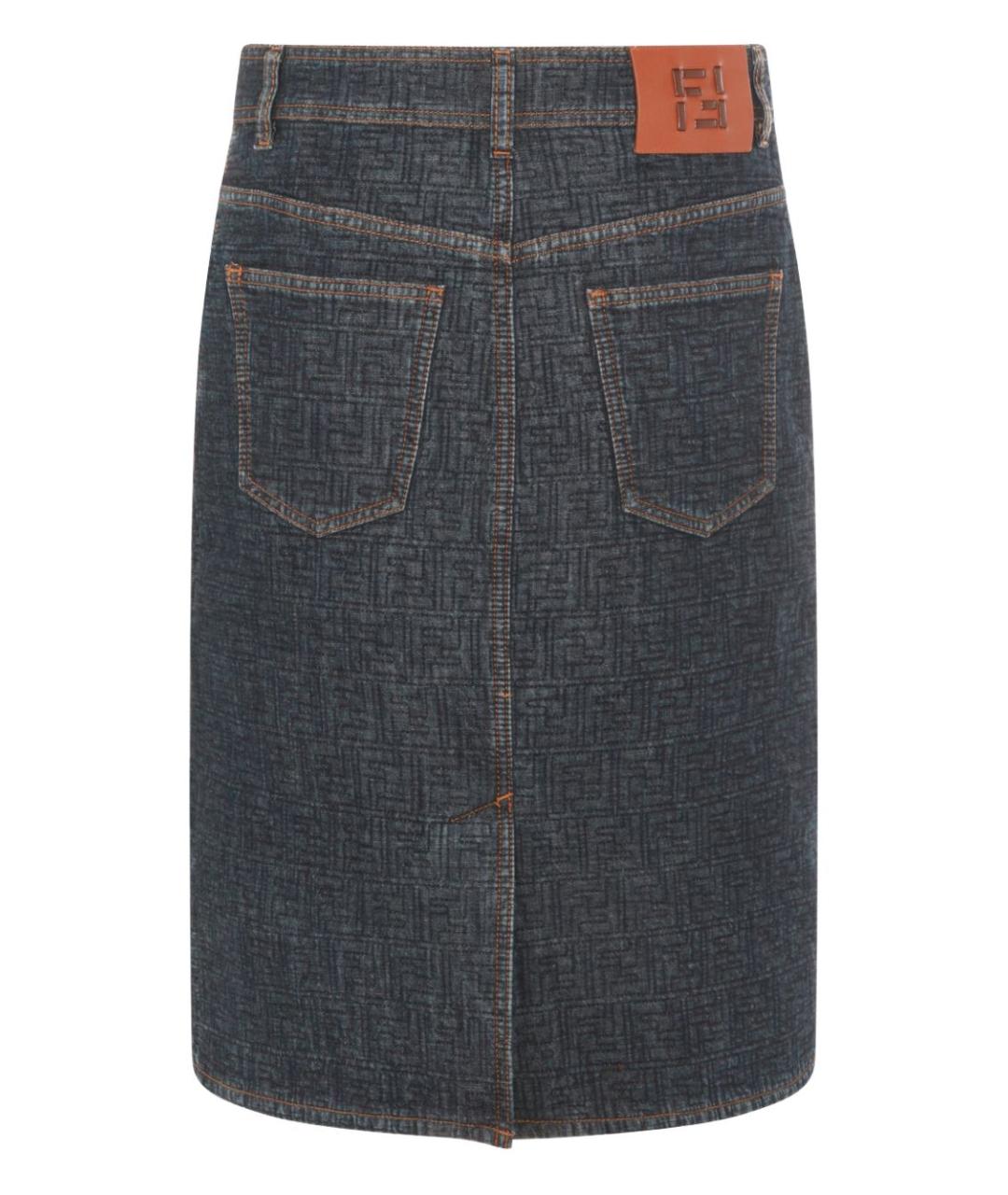FENDI Синяя хлопковая юбка миди, фото 2