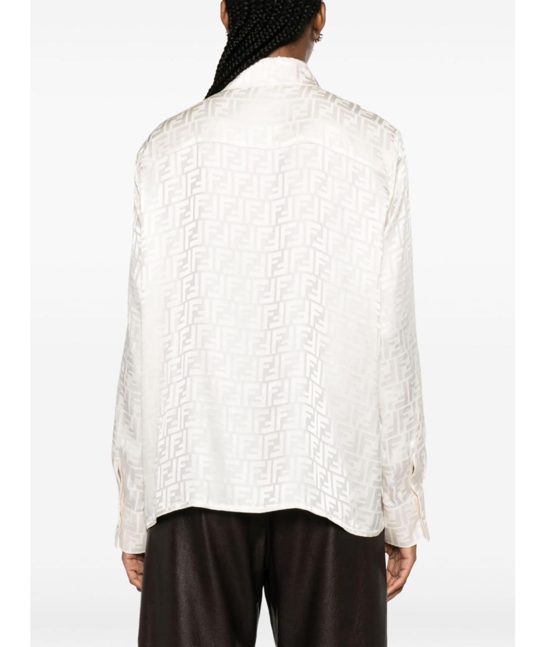 FENDI Белая шелковая рубашка, фото 3